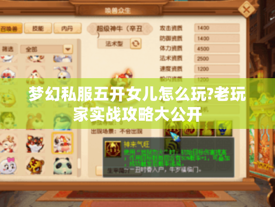 梦幻私服五开女儿怎么玩?老玩家实战攻略大公开