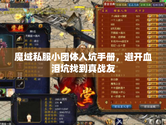 魔域私服小团体入坑手册，避开血泪坑找到真战友