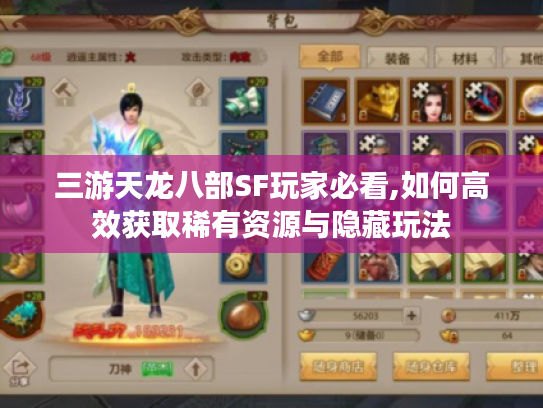 三游天龙八部SF玩家必看,如何高效获取稀有资源与隐藏玩法
