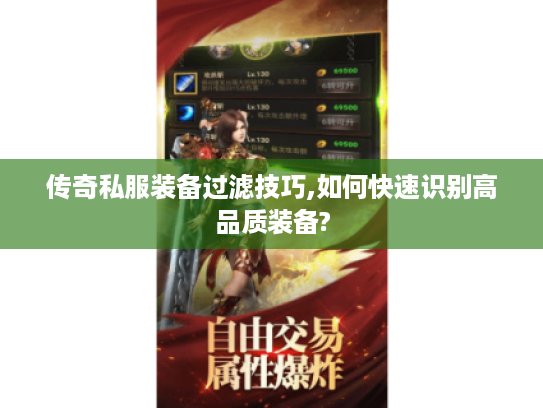 传奇私服装备过滤技巧,如何快速识别高品质装备?