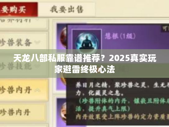 天龙八部私服靠谱推荐？2025真实玩家避雷终极心法