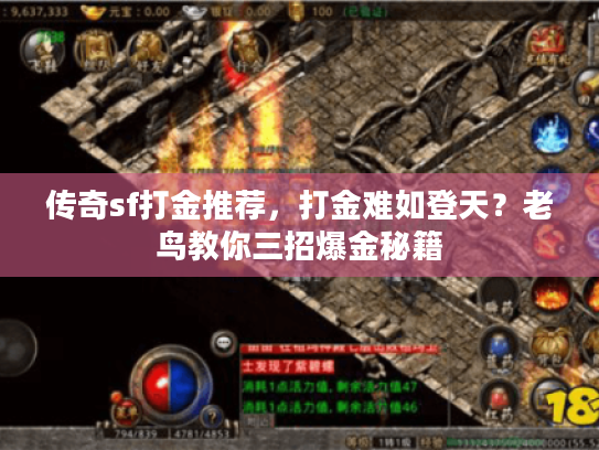 传奇sf打金推荐，打金难如登天？老鸟教你三招爆金秘籍