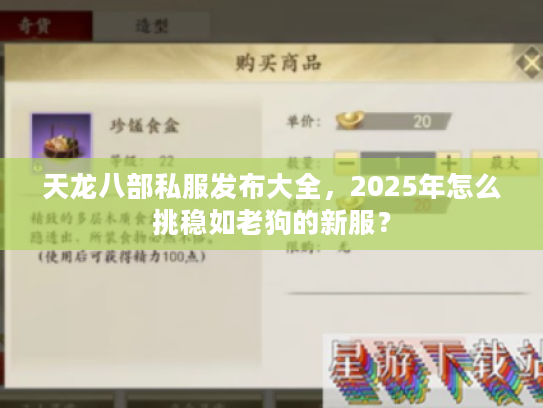 天龙八部私服发布大全，2025年怎么挑稳如老狗的新服？