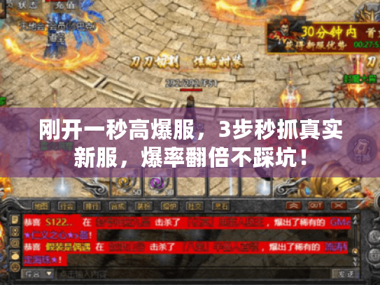 刚开一秒高爆服，3步秒抓真实新服，爆率翻倍不踩坑！
