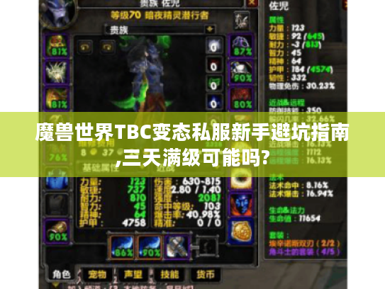 魔兽世界TBC变态私服新手避坑指南,三天满级可能吗?
