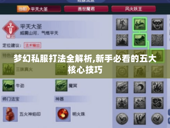 梦幻私服打法全解析,新手必看的五大核心技巧