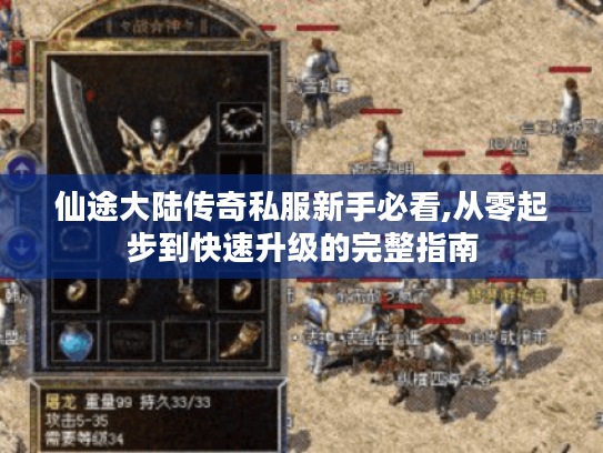 仙途大陆传奇私服新手必看,从零起步到快速升级的完整指南