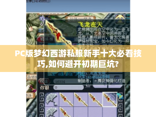 PC版梦幻西游私服新手十大必看技巧,如何避开初期巨坑?