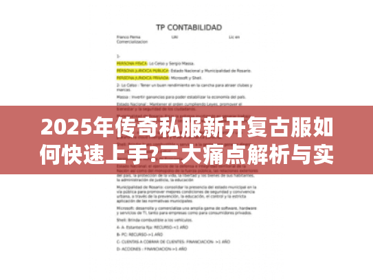 2025年传奇私服新开复古服如何快速上手?三大痛点解析与实战攻略
