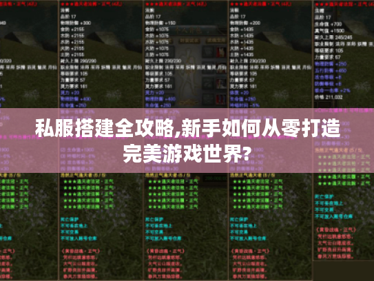 私服搭建全攻略,新手如何从零打造完美游戏世界?