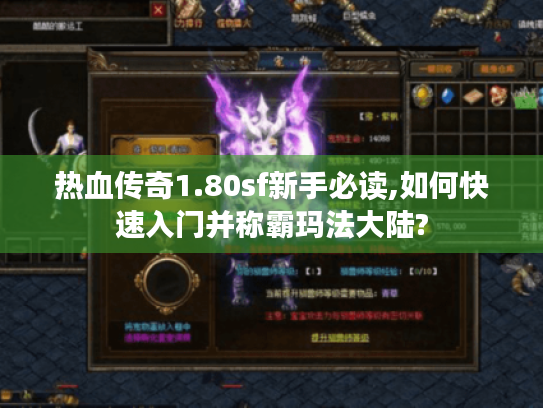热血传奇1.80sf新手必读,如何快速入门并称霸玛法大陆?