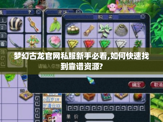 梦幻古龙官网私服新手必看,如何快速找到靠谱资源?