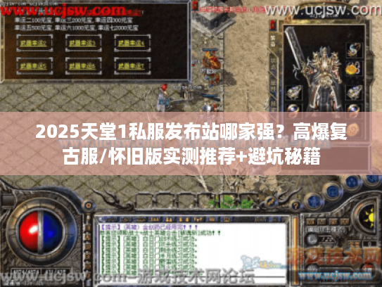 2025天堂1私服发布站哪家强？高爆复古服/怀旧版实测推荐+避坑秘籍