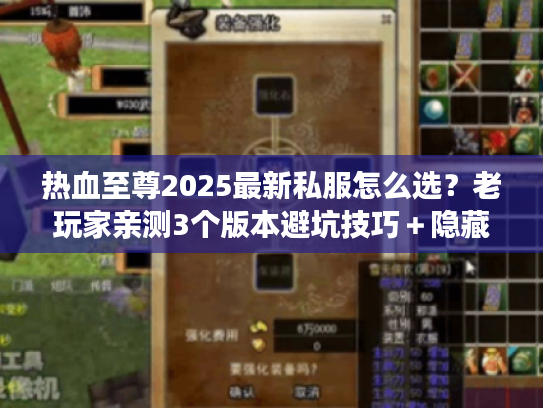 热血至尊2025最新私服怎么选？老玩家亲测3个版本避坑技巧＋隐藏攻略
