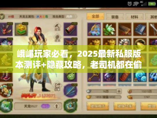峨嵋玩家必看，2025最新私服版本测评+隐藏攻略，老司机都在偷偷用？