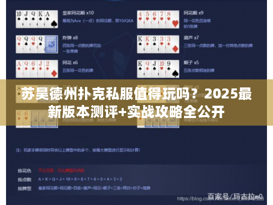 苏昊德州扑克私服值得玩吗？2025最新版本测评+实战攻略全公开