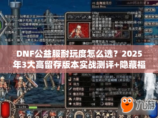 DNF公益服耐玩度怎么选？2025年3大高留存版本实战测评+隐藏福利解析