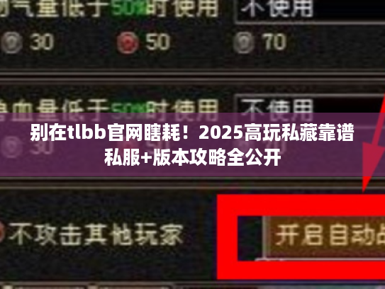 别在tlbb官网瞎耗！2025高玩私藏靠谱私服+版本攻略全公开