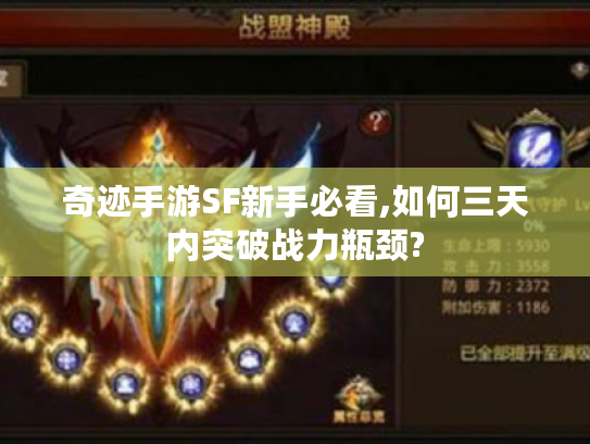 奇迹手游SF新手必看,如何三天内突破战力瓶颈?