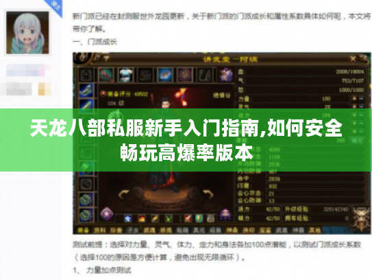 天龙八部私服新手入门指南,如何安全畅玩高爆率版本