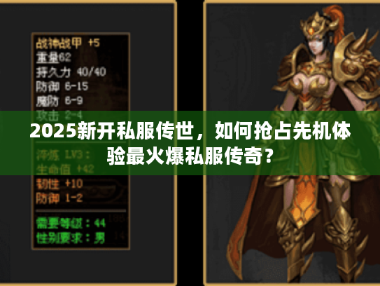 2025新开私服传世，如何抢占先机体验最火爆私服传奇？