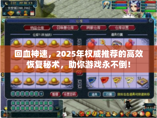 回血神速，2025年权威推荐的高效恢复秘术，助你游戏永不倒！