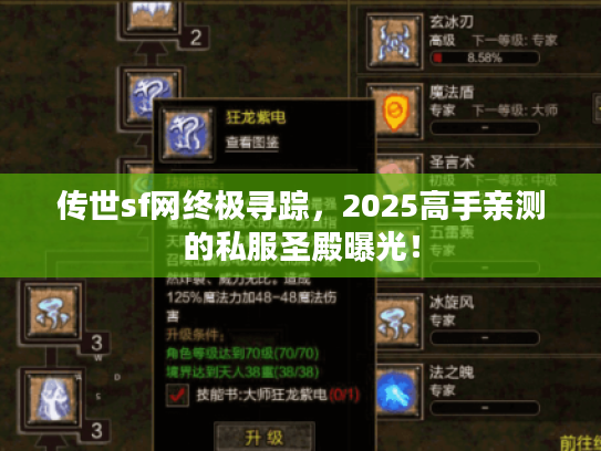 传世sf网终极寻踪，2025高手亲测的私服圣殿曝光！