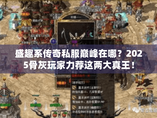 盛趣系传奇私服巅峰在哪？2025骨灰玩家力荐这两大真王！