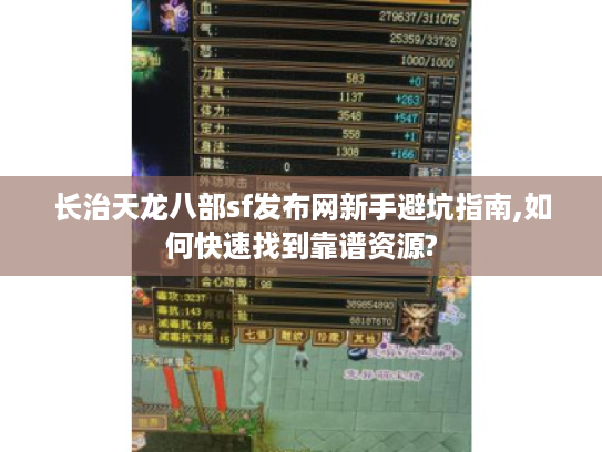 长治天龙八部sf发布网新手避坑指南,如何快速找到靠谱资源?