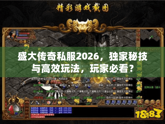 盛大传奇私服2026，独家秘技与高效玩法，玩家必看？