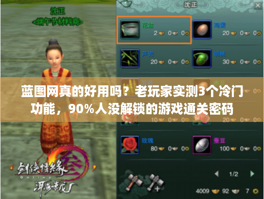 蓝图网真的好用吗？老玩家实测3个冷门功能，90%人没解锁的游戏通关密码