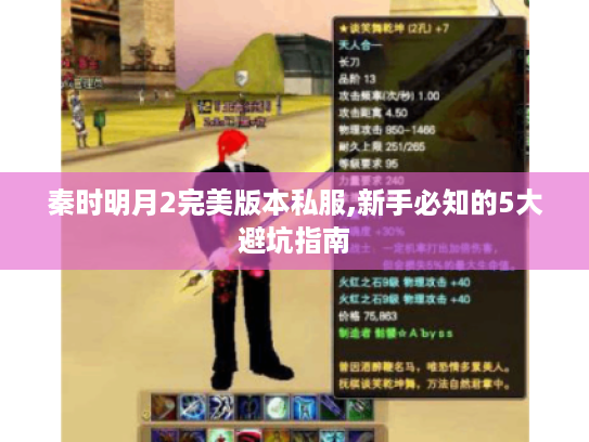 秦时明月2完美版本私服,新手必知的5大避坑指南