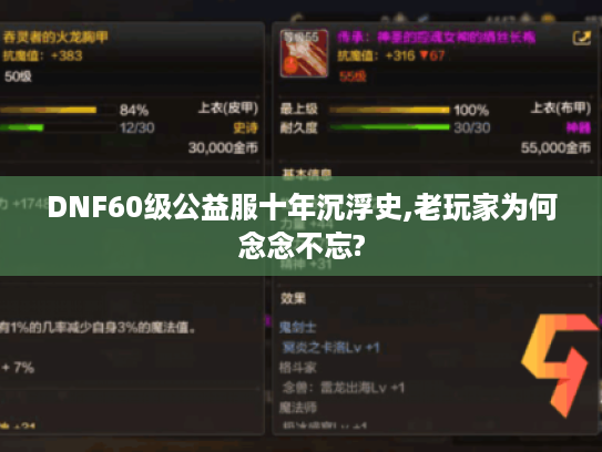 DNF60级公益服十年沉浮史,老玩家为何念念不忘?