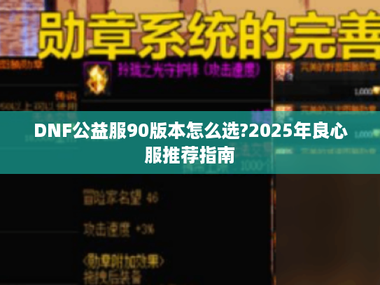 DNF公益服90版本怎么选?2025年良心服推荐指南