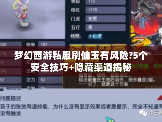 梦幻西游私服刷仙玉有风险?5个安全技巧+隐藏渠道揭秘