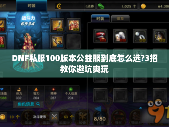 DNF私服100版本公益服到底怎么选?3招教你避坑爽玩