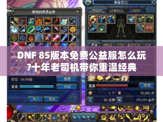 DNF 85版本免费公益服怎么玩?十年老司机带你重温经典