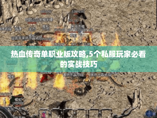 热血传奇单职业版攻略,5个私服玩家必看的实战技巧