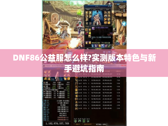 DNF86公益服怎么样?实测版本特色与新手避坑指南