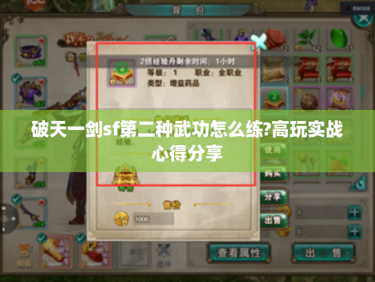 破天一剑sf第二种武功怎么练?高玩实战心得分享