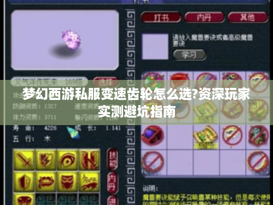 梦幻西游私服变速齿轮怎么选?资深玩家实测避坑指南