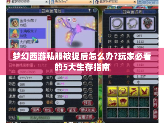 梦幻西游私服被捉后怎么办?玩家必看的5大生存指南