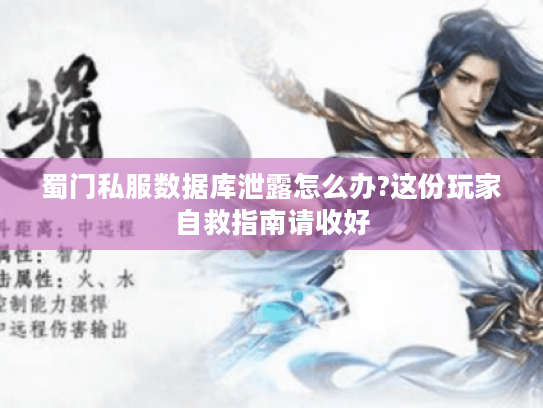 蜀门私服数据库泄露怎么办?这份玩家自救指南请收好