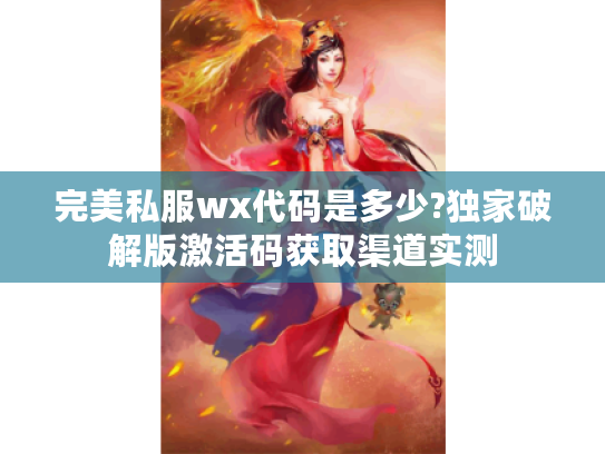 完美私服wx代码是多少?独家破解版激活码获取渠道实测