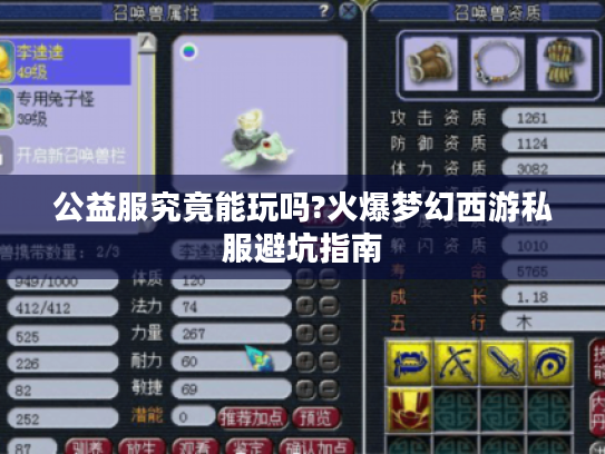 公益服究竟能玩吗?火爆梦幻西游私服避坑指南