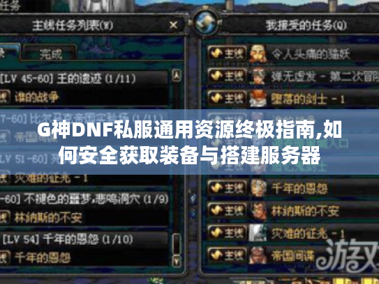 G神DNF私服通用资源终极指南,如何安全获取装备与搭建服务器