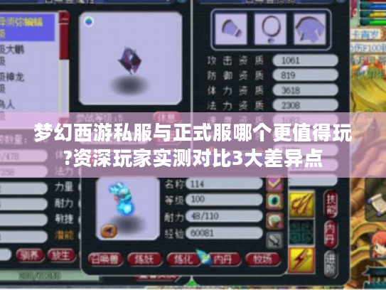 梦幻西游私服与正式服哪个更值得玩?资深玩家实测对比3大差异点