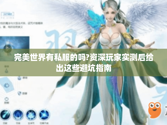 完美世界有私服的吗?资深玩家实测后给出这些避坑指南