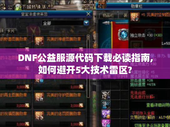 DNF公益服源代码下载必读指南,如何避开5大技术雷区?