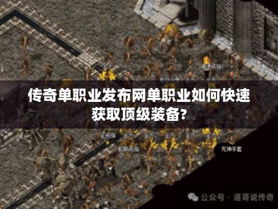 传奇单职业发布网单职业如何快速获取顶级装备?